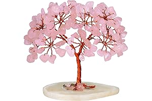 YATSKIA Rose Quartz Crystal Tree - Calming Positive Energy