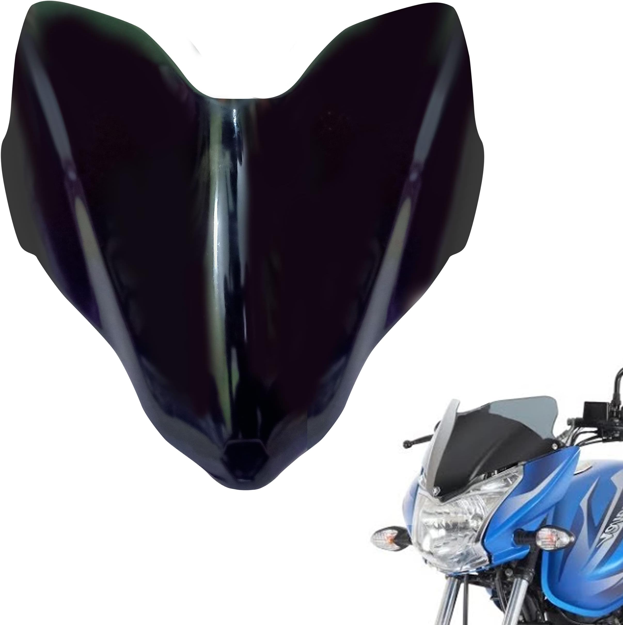 WAZA Discover 125ST | 100T Windshield Front Headlight Visor Wind Deflectors Bike Windscreen Glass Black Protector Superior PC Plastic (Acrylonitrile Butadiene Styrene (ABS) (OE)