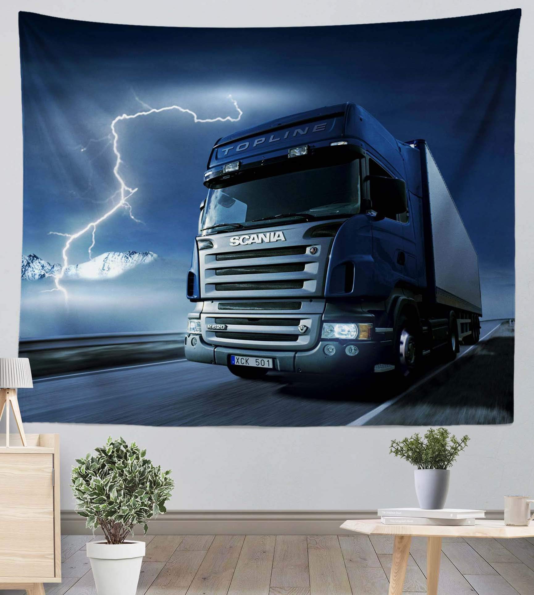 Olivesleep Multi 18 Tapestry Scania Truck Wall Hangings,Art Decor Home Dorm,Living Room,Bedroom Tapestries(,130X150cm) 150Cm