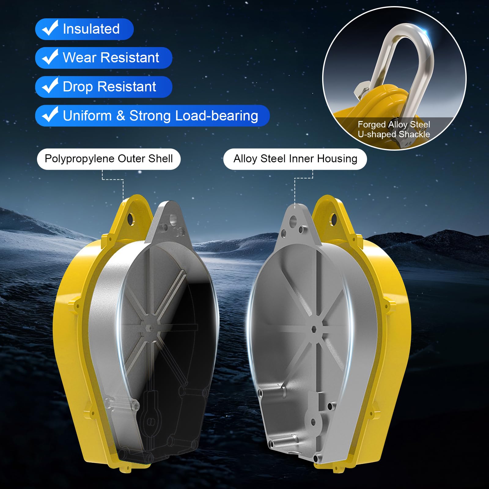 Encreese Self-Retractable Fall Arrester 23FT Double Locking Fall Arrest Protector Fall Protection Gear, Dual Alloy Steel PPE shell Heavy Duty Hook Cable Wire Rope Roofing Lifeline Safety Lanyard