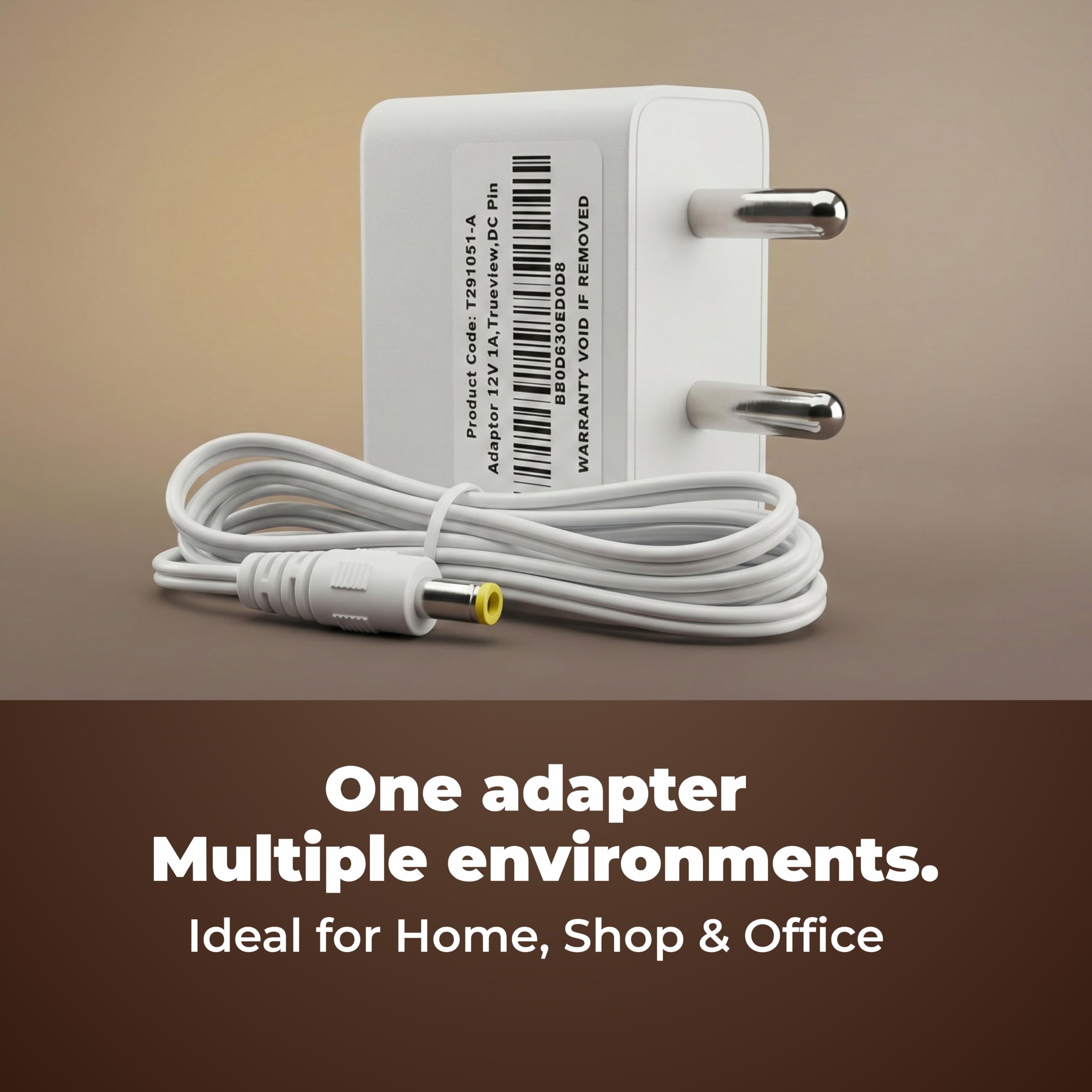 Trueview 12V 1A Power Adapter for CCTV Camera | BIS Certified | 2.1mm DC Pin | 1 Meter Cable | AC to DC Adapter | White — Amazon image 9