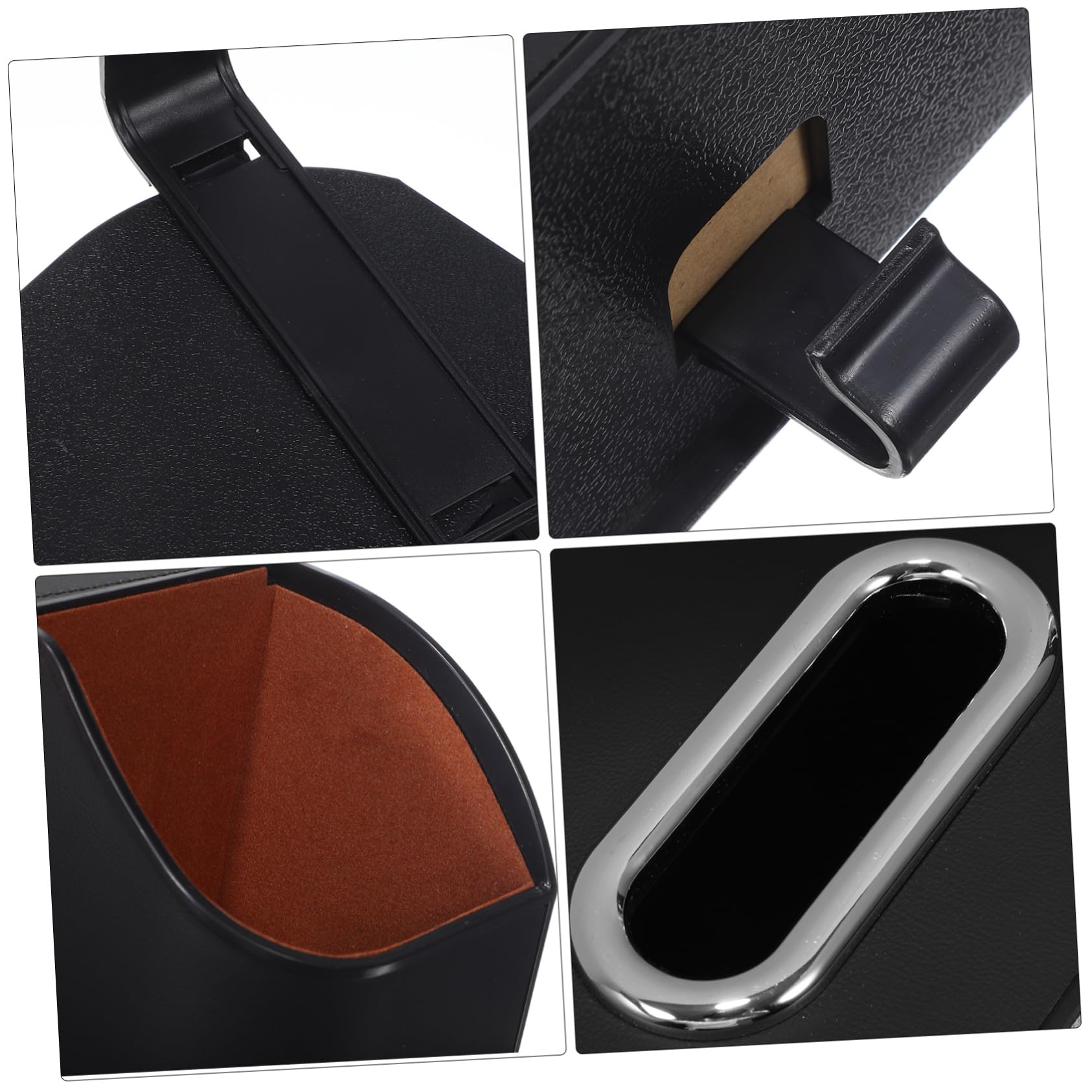 Rücksitz Staufach aus Kunstleder mit Fächern, Schwarz, Modern