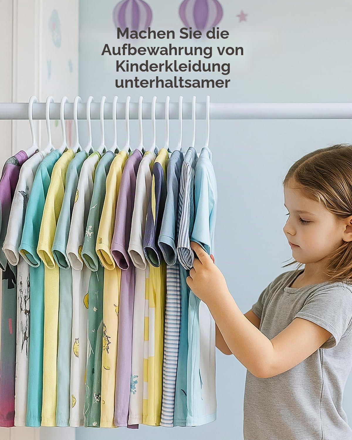 ABHENG 100 Stück Kinder-Kleiderbügel aus Kunststoff, Platzsparend Baby Bügel, Rutschfester Kinderkleiderbügel, Ultra-Schlanke, Premium-Qualität, 35B x 17,5H cm, Weiß, APY07100W