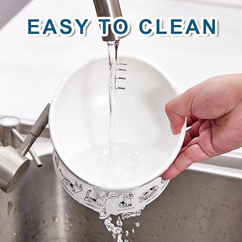 Miniatura 7 de Cuenco elevado para comida para gatos con alfombrilla de silicona, verde, cerámica, 5.9 pulgadas de ancho, 1.2 pulgadas de profundidad