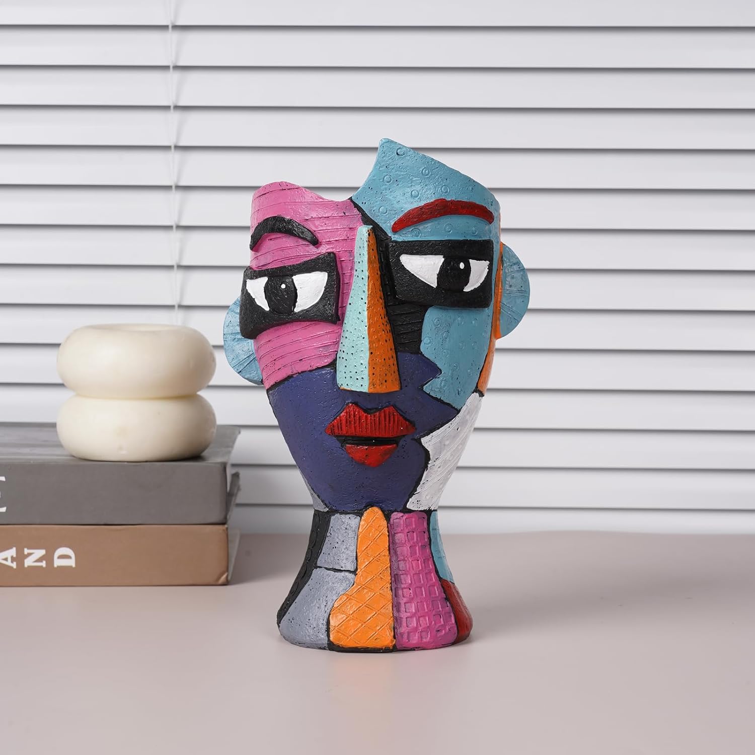 Face Planter Pot 8.2 Inch Height with Drainage | Abstract Picasso Head Vase for Decorative Plant | Eclectic Flower Pots for Indoor and Outdoor Plants Succulents/Snake Plants/Cactus