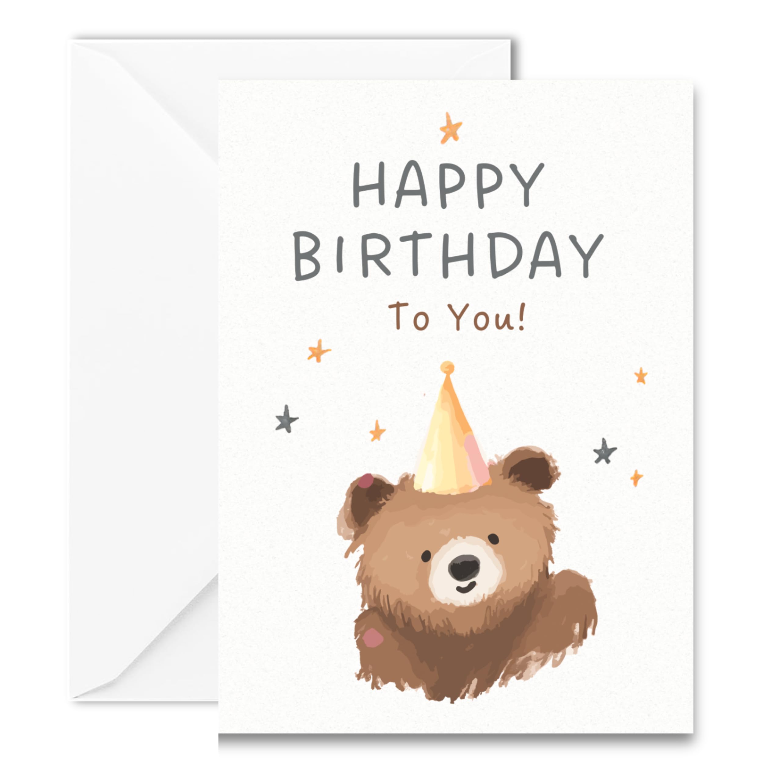 CARDARO Geburtstagskarte mit Umschlag – Happy Birthday To You – Premium Klappkarte mit Bärenmotiv – A6 Glückwunschkarte
