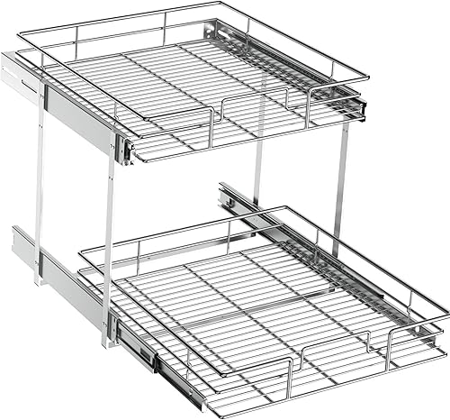 ROOMTEC Organizador de armario extraíble (19.5 pulgadas de ancho x 21.5 pulgadas de profundidad), 2 niveles de almacenamiento extraíble para cajón