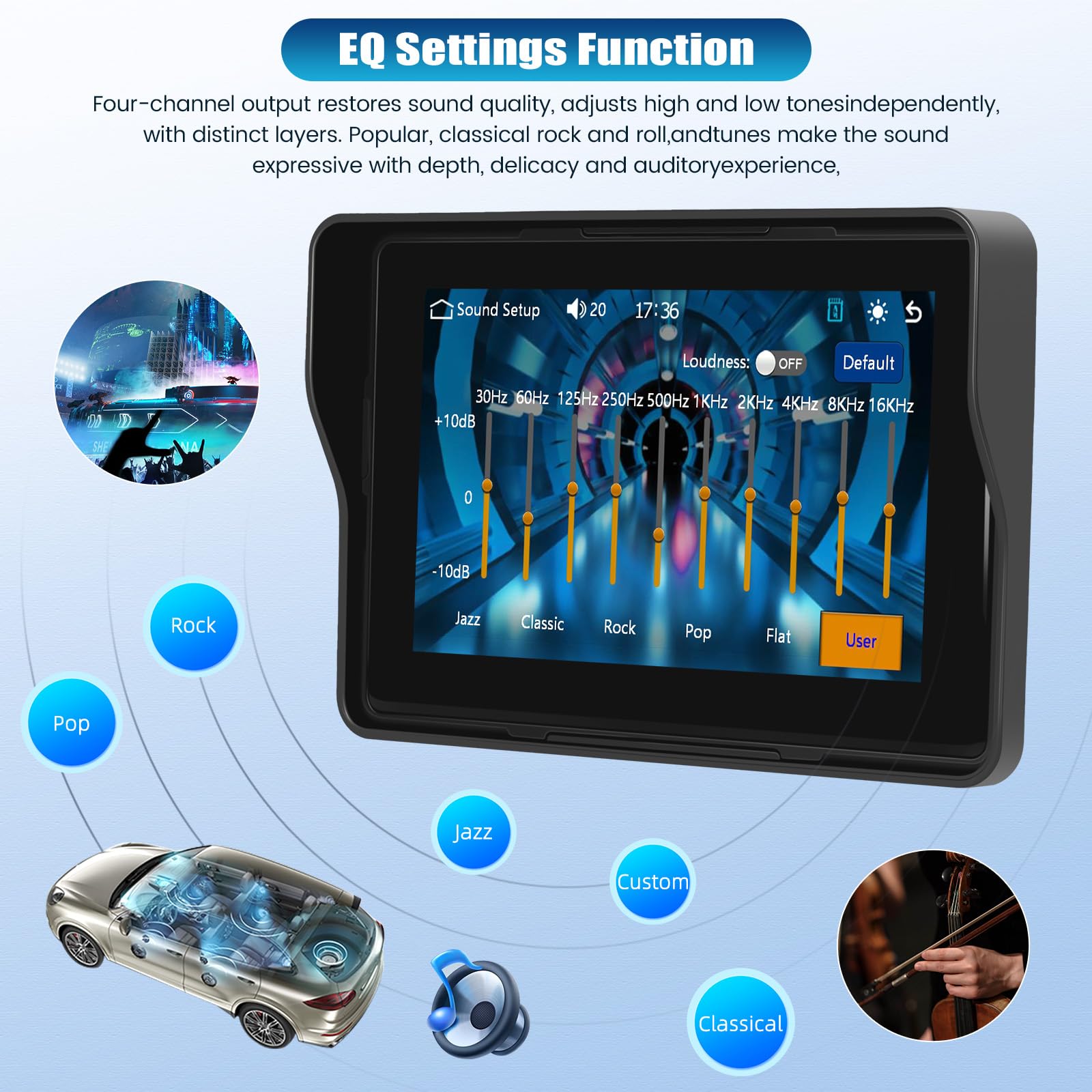 SIXTOP Removable Motorcycle CarPlay & Android Auto Screen, Wireless Apple Car Play Screen - Image 3