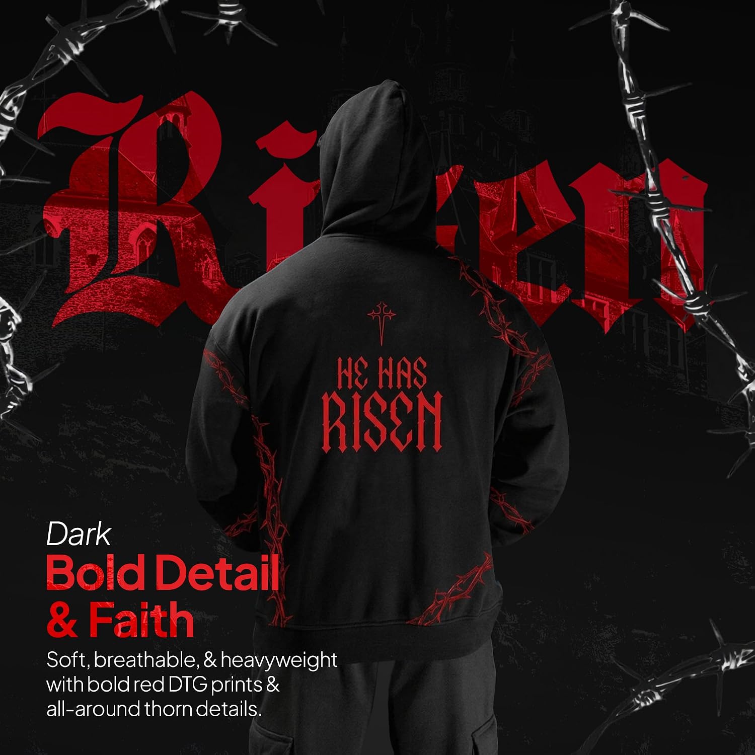SAINT KAIZEN Risen Hoodie - Resurrection Pullover Sweatshirt, image 5
