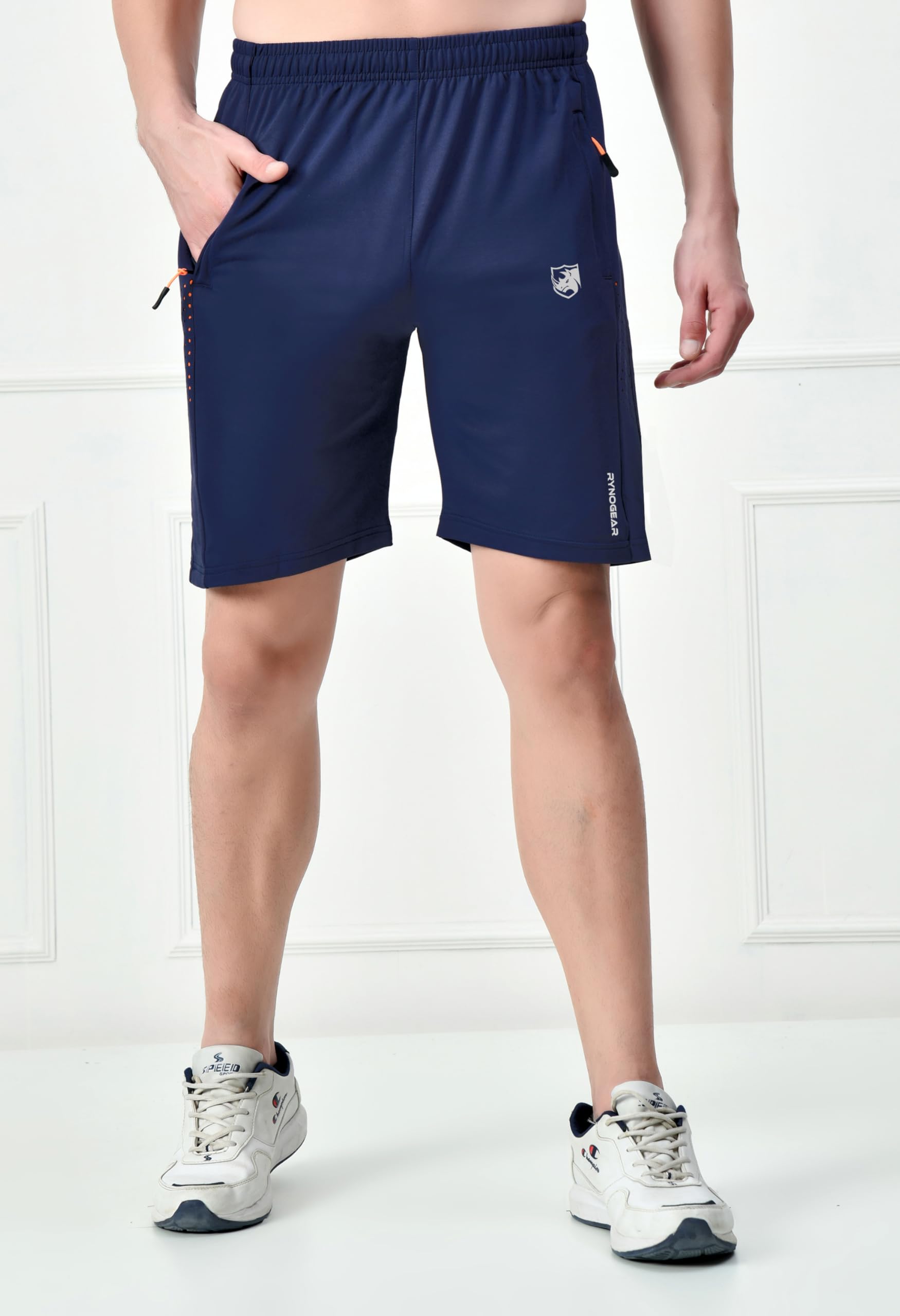 RynoGear Men's Shorts with Zipper Pocket Navy Blue 2