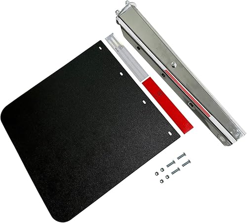 Miniatura 5 de Juego de 2 aletas de acero cromado con resorte recto con resorte para semirremolques de 24 x 24 pulgadas y soporte de suspensión de fango, pernos de