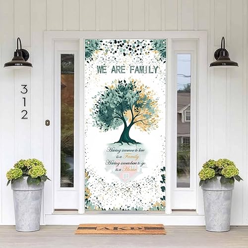 Miniatura 2 de Cartel de puerta con texto en inglés «We are Family» para puerta de reunión familiar, decoración de puerta, cartel de porche, cartel de fotos para