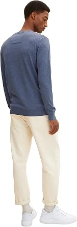 TOM TAILOR Men's Basic Knitted Jumper with Crew Neck