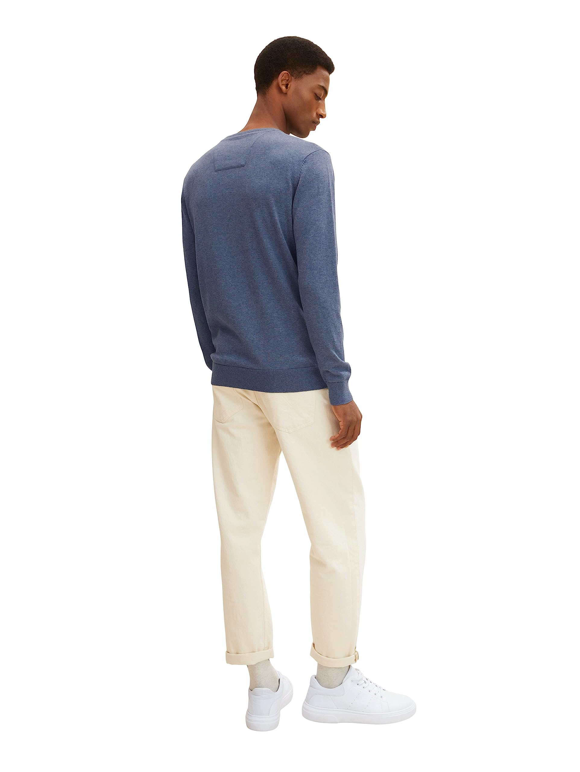TOM TAILOR Uomini Maglione Basic Plus Size con logo ricamato