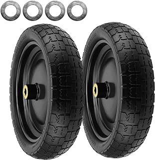 TAICHEUT 2 Pack 13 Inch Flat-Free Tires for Carts, Gorilla Cart Replacement Wheels, Heavy Duty Solid Replacement Tires with 5/8 Inch Bearings for Wheelbarrow, Trolleys, Hand Trucks, Utility Carts
