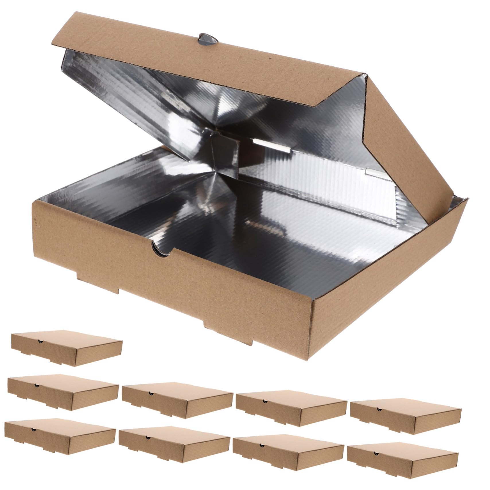 10 piezas Caja para Pizza de Cartón Grueso de Unidades Contenedor Seguro para Comida para Restaurantes Pedidos para Llevar y Fiestas Diseño Compacto y Ligero