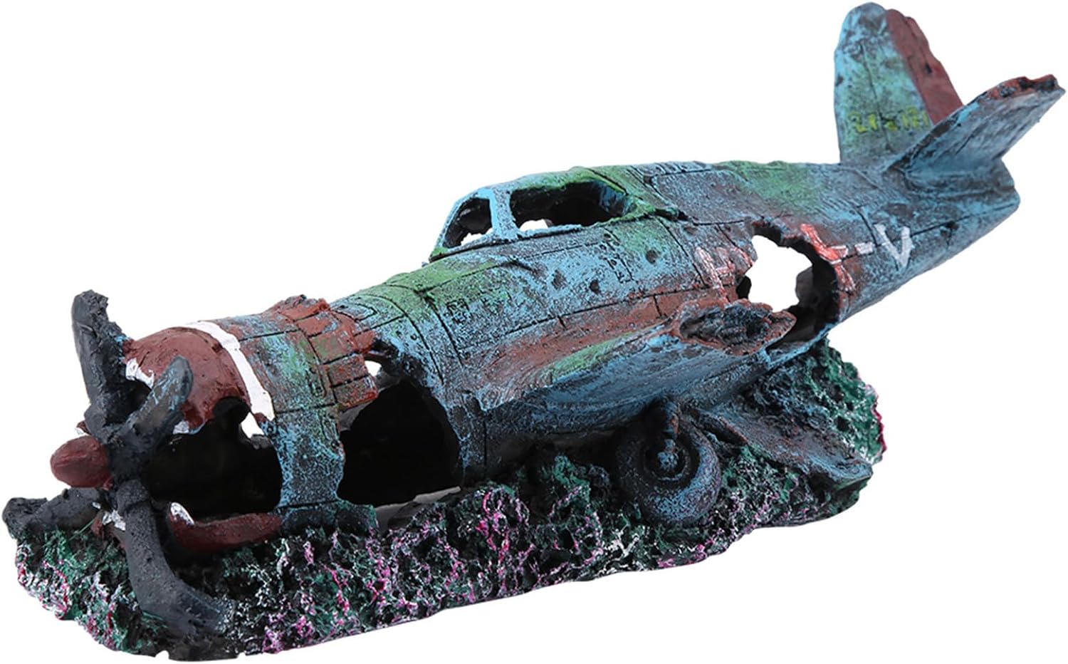 Gavigain Fish Tank Ornament Decorative Artificial Damaged Plane Landscape Decoration