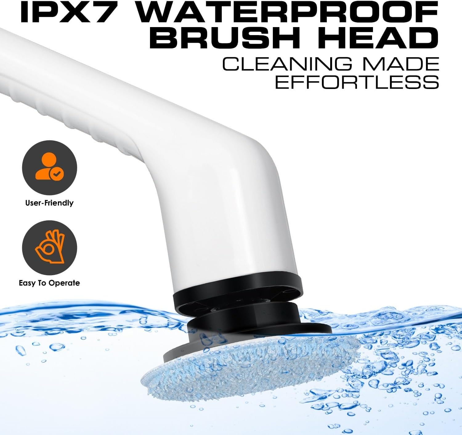 KleenZi Spin Scrubber IPX7 waterproof brush head in water