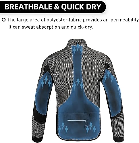 Miniatura 3 de Chaqueta de ciclismo para hombre, forro polar térmico, resistente al viento, transpirable, para ciclismo de montaña, softshell