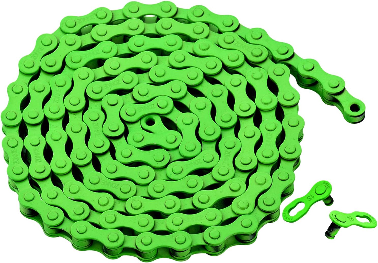 ZONKIE Single-Speed Bicycle Chain 1/2 x 1/8 Inch 116 Links (Green, 1/2" ×1/8" 116 Links)