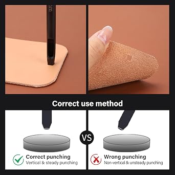 WUTA Square Leather Hole Punch,Steel Hollow Punch Tool Set for Belt,Watch Band,Leather Crafting(12 * 12mm )