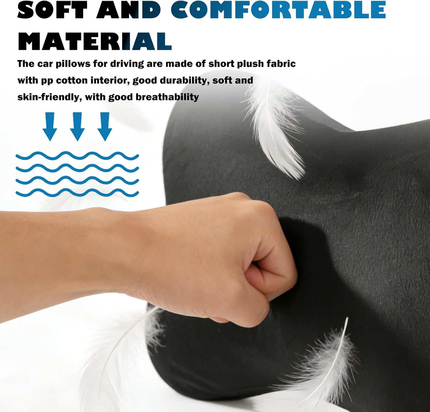 2PCS Car Headrest Pillow Soft & Comfortable,Breathable Car Neck Pillow for Neck Support & Relieve Driving Fatigue,All-Season Necks Pillows for Cars Interior Accessories