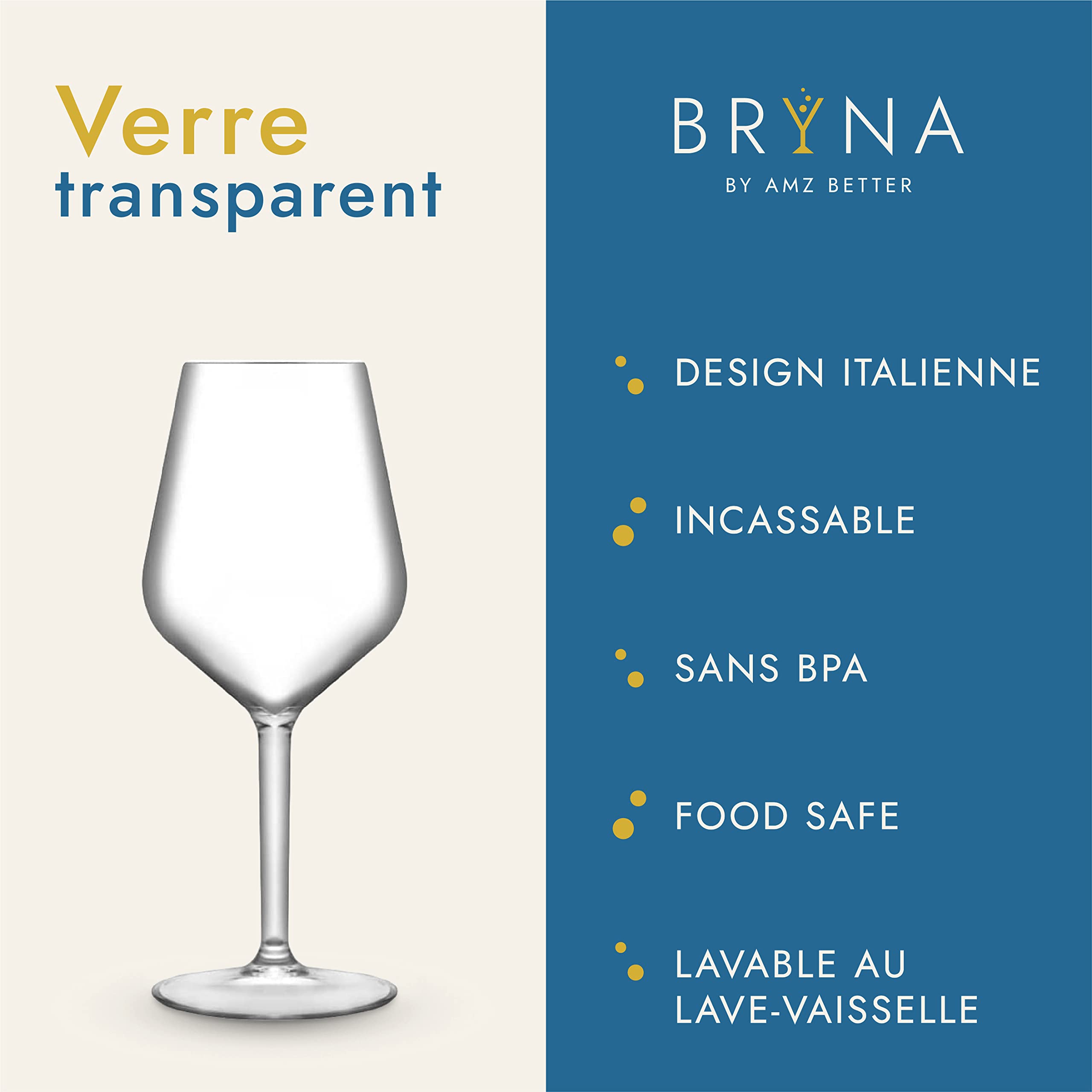 Set De 6 Flûtes à Champagne Incassables En Polycarbonate - 18cl - Design Italien - Lavable Lave-vaisselle