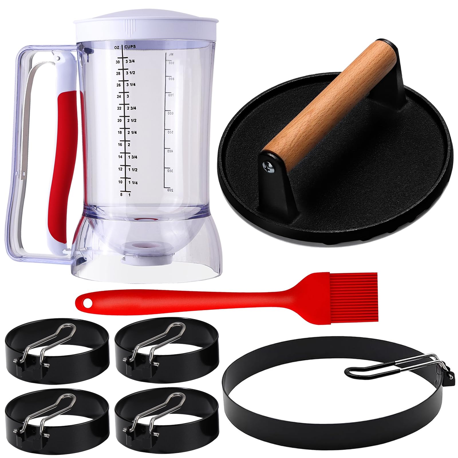 Griddle Breakfast Kit Eggssentials - 7-Piece Set With Pancake Dispenser ...