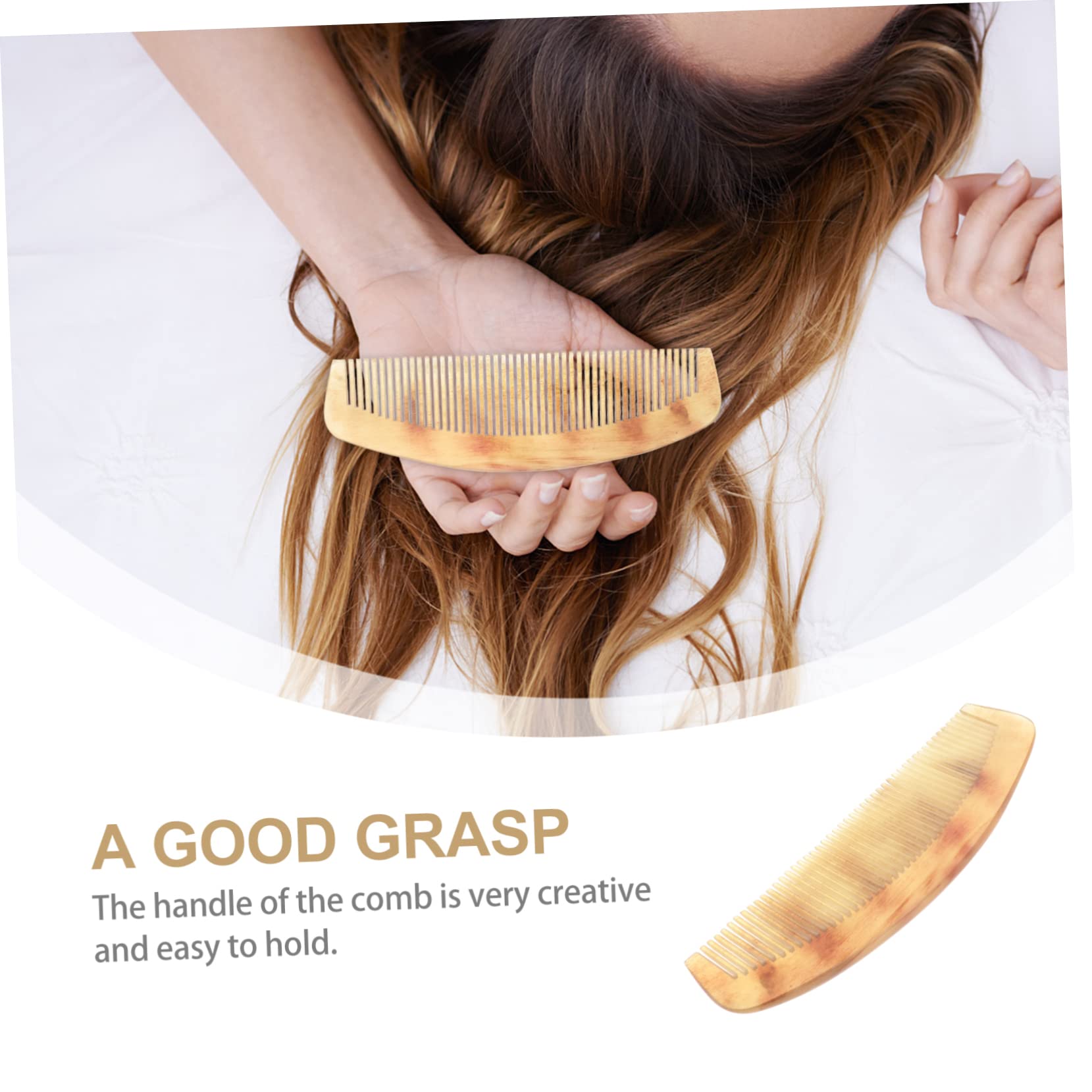 pettini per Capelli， 2pcs Woman Comb Hair Styling Comb Fine Tooth Comb Natural Horn Comb Anti-Static Comb Hairbrush Mens Hair Brush Teasing Combs for Women Combs(As Shownx2pcs,Size 9x2pcs)