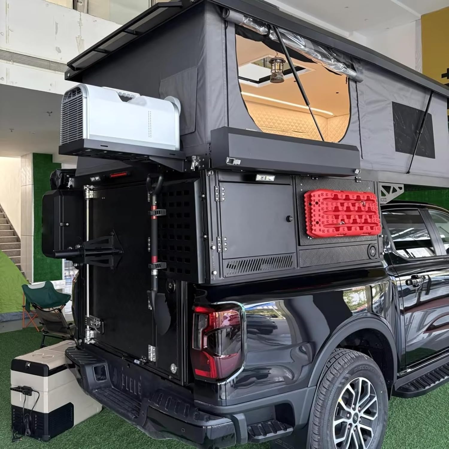 Pop Up Pickup Truck Camper Topper, Aluminum Truck Bed Camper with Insulated RV Cabin and Custom Build for Overlanding Adventure, Camping and Road Trips