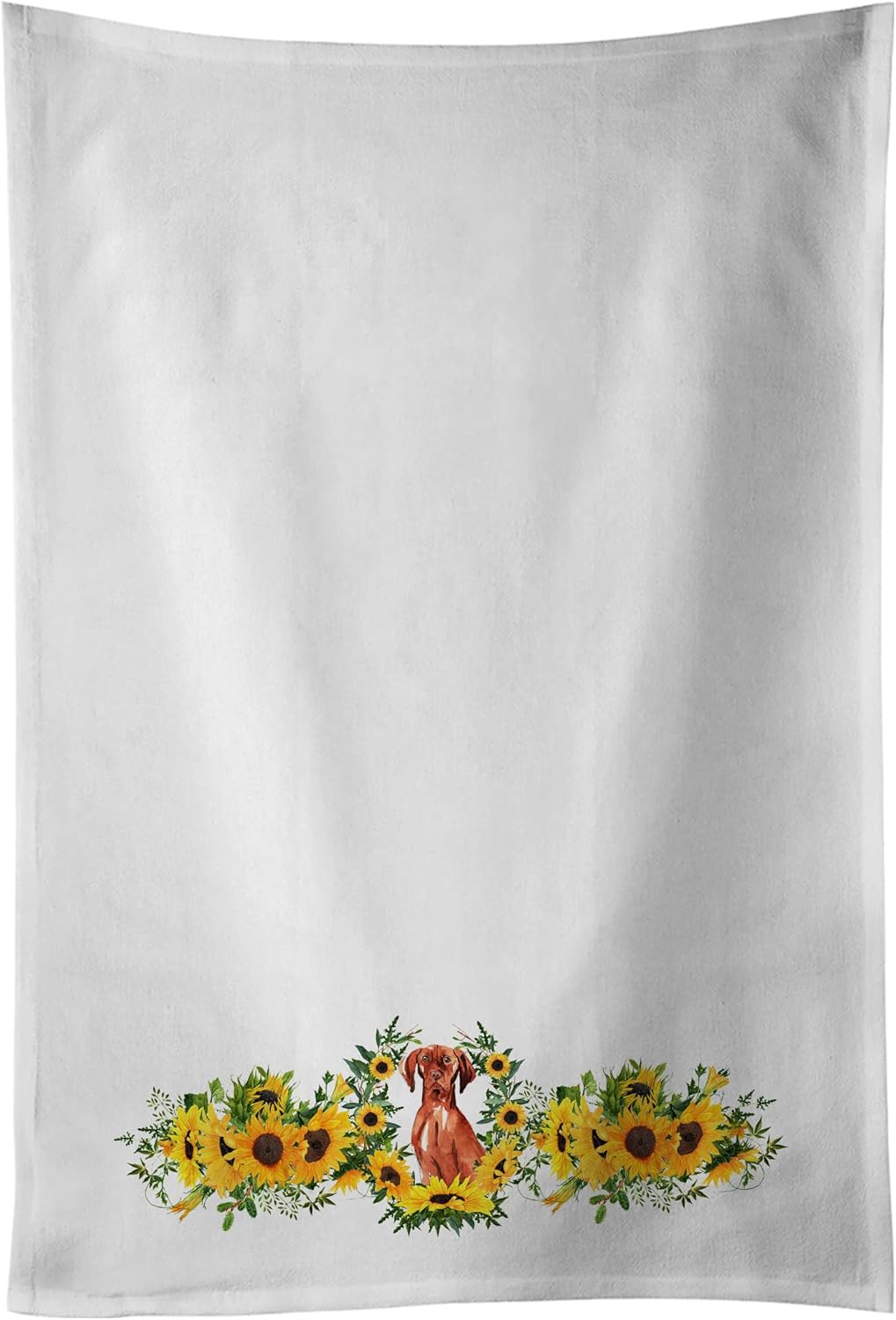 Caroline's Treasures CK2975WTKT Vizsla in Sunflowers White Kitchen Towel Set of 2 Dish Towels Decorative Bathroom Hand Towel for Hand, Face, Hair, Yoga, Tea, Dishcloth, 19 X 25, White