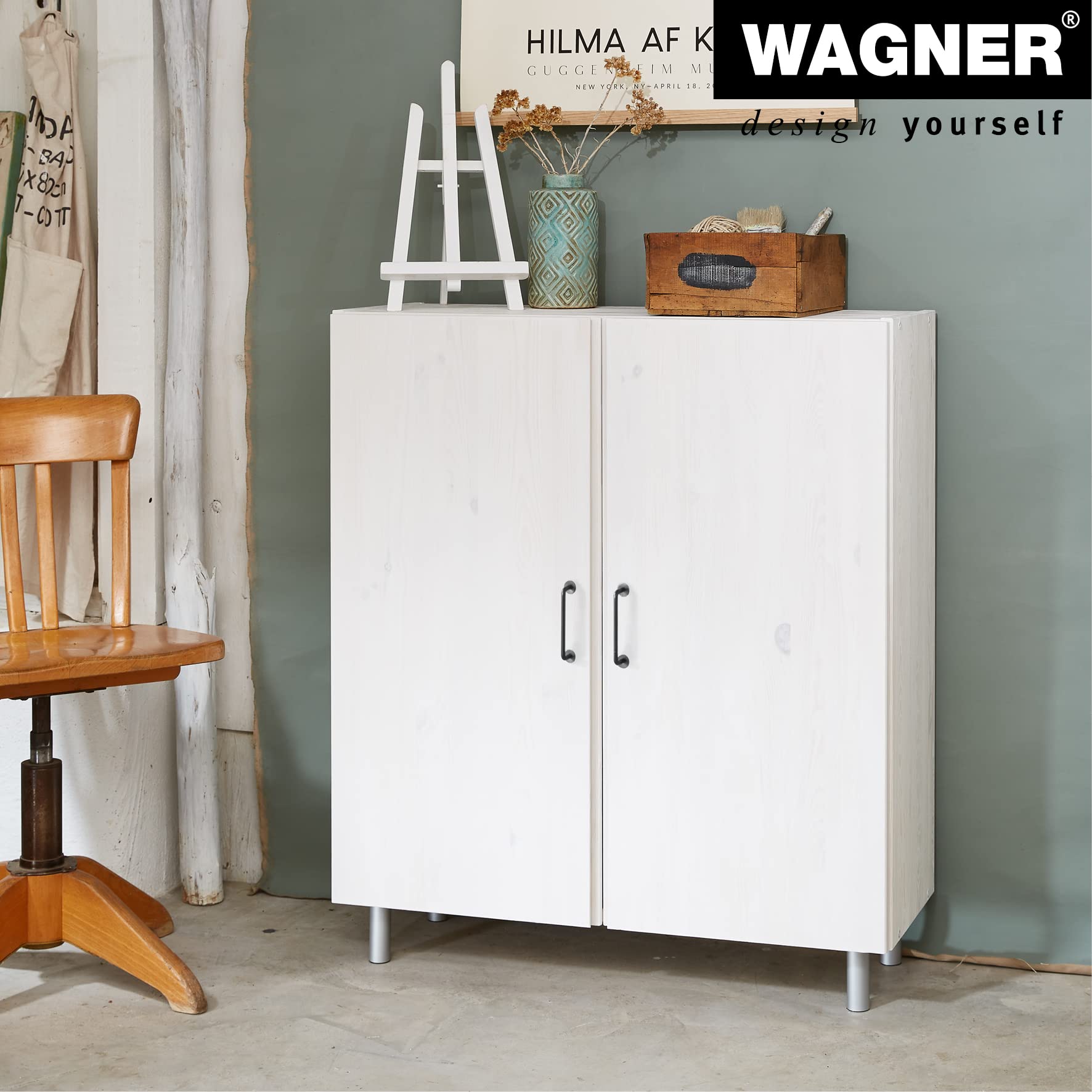 WAGNER Classic Retro 12121001 Furniture Leg/Table Leg/Furniture Foot Diameter 30 x 100 mm Integrated Screw-On Plate 60 x 60 mm Internal Thread Diameter 10 mm Powder-Coated Steel Aluminium Silver - Image 3