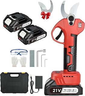 Electric Pruning Shears Cordless: Professional Gardening Scissors Heavy Duty with 2Pcs 2.0Ah Rechargeable Battery, 1.2 Inch (30mm) Cutting Diameter, LCD Display Tree Pruner for Garden Branches