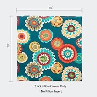 Vista 2 de Magpie Fabrics Paquete de 2 fundas de almohada impermeables para exteriores de 18 x 18 pulgadas, fundas de almohada decorativas de Navidad