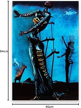 Amazon.co.jp: サルバドール・ダリ「燃えるキリン」キャンバス絵画