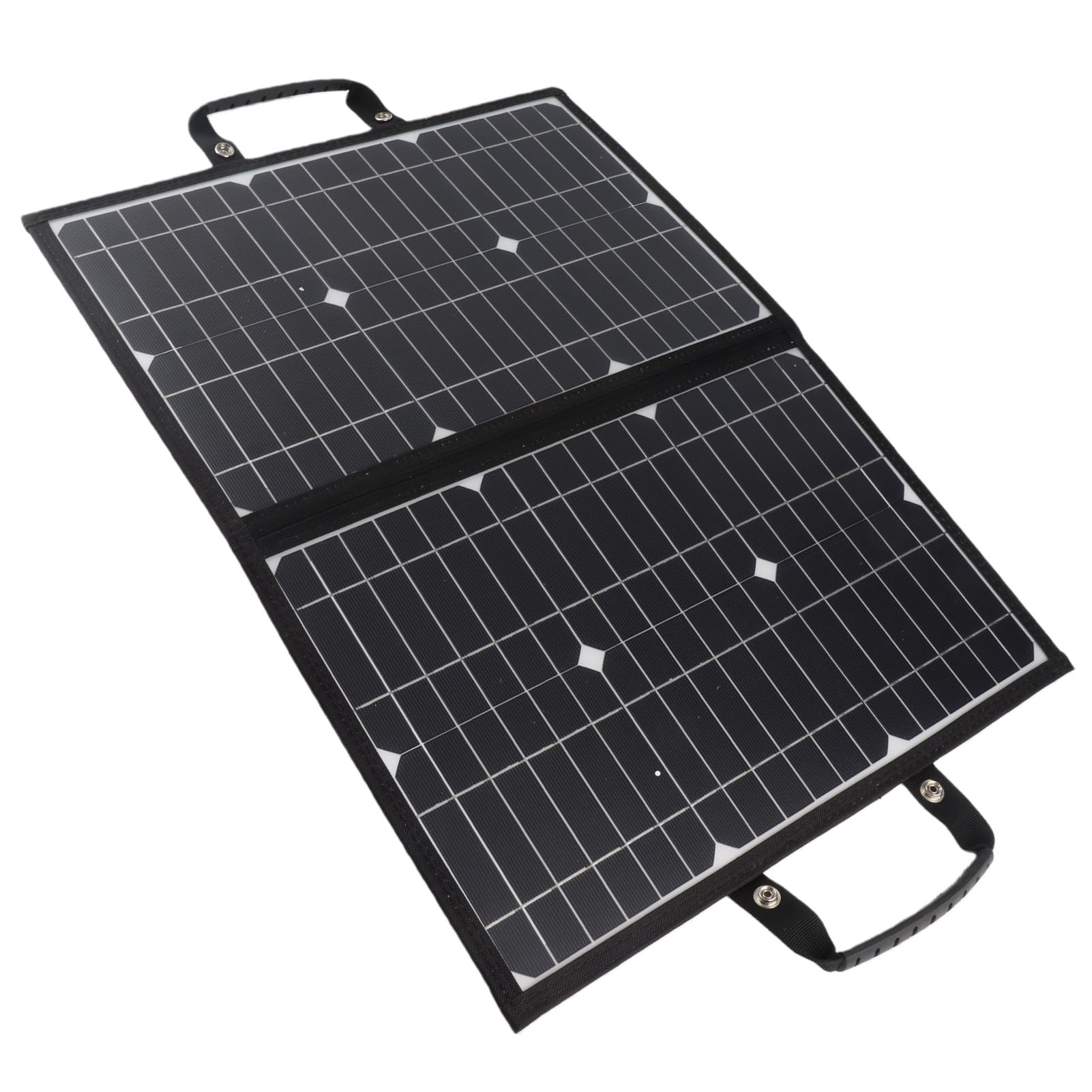 Generic Składany Monokrystaliczny Panel Słoneczny o Mocy 60 W z Pojemnikiem na Baterie i Podwójnym ładowaniem USB do Użytku na Kempingu i W Podróży