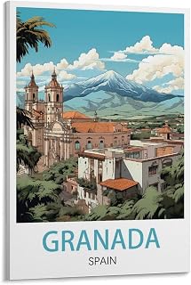Granada Spain Vintage Travel Posters 08x12inch(20x30cm) Canvas Wall Poster And Art Picture Print Modern Home Bedroom Decor