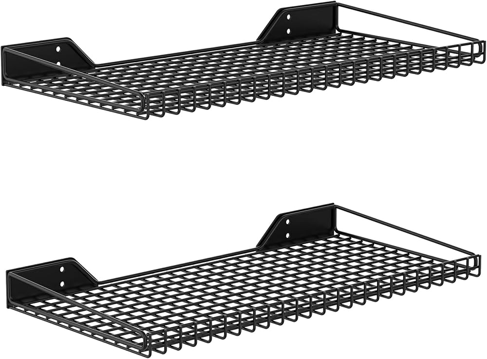 WALMANN 차고 벽 선반 2팩, 59.7cm x 30.5cm(23.5인치 x 12인치) 벽걸이 보관 선반 — 사진 1