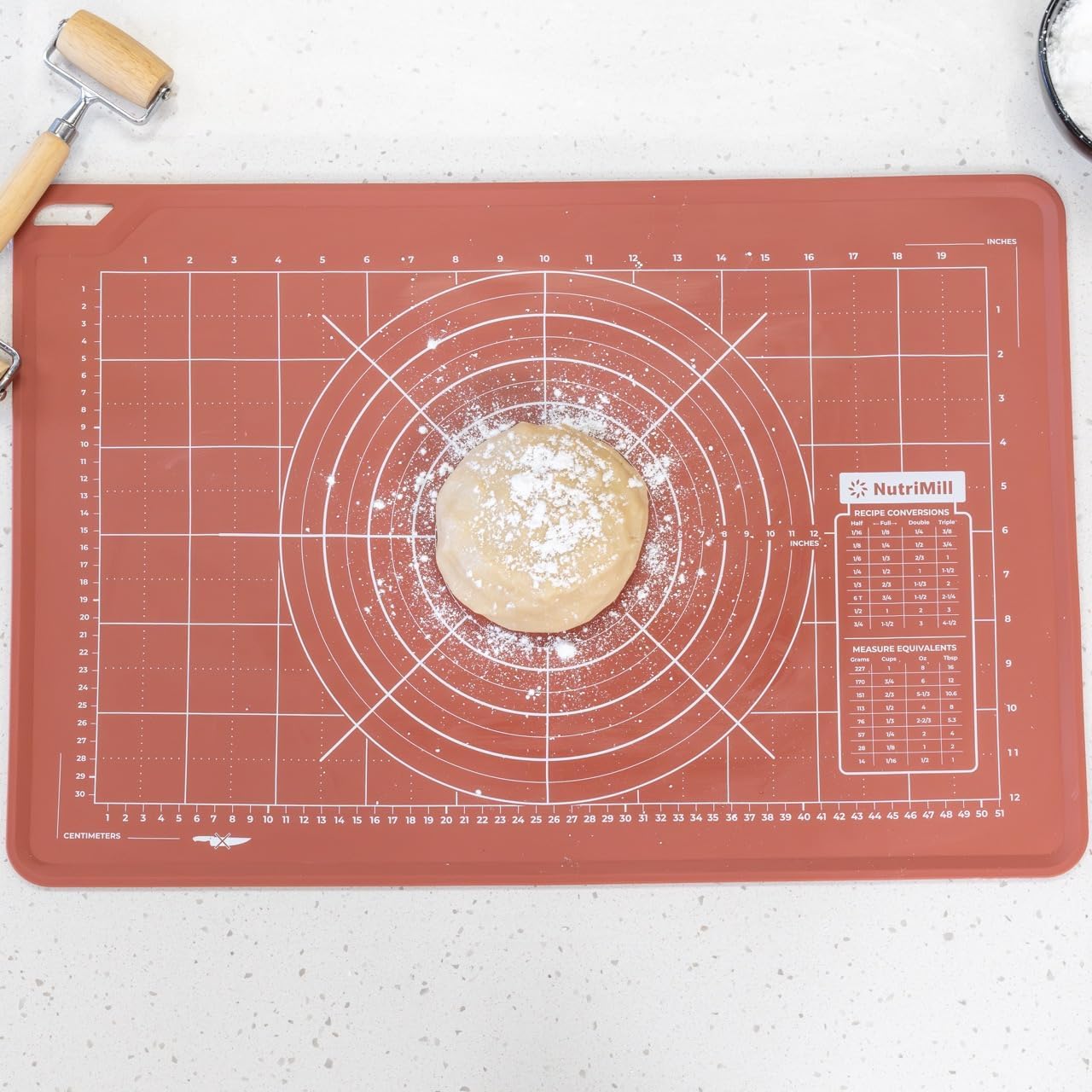 NutriMill Silicone Dough Mat - Small 16" x 24"