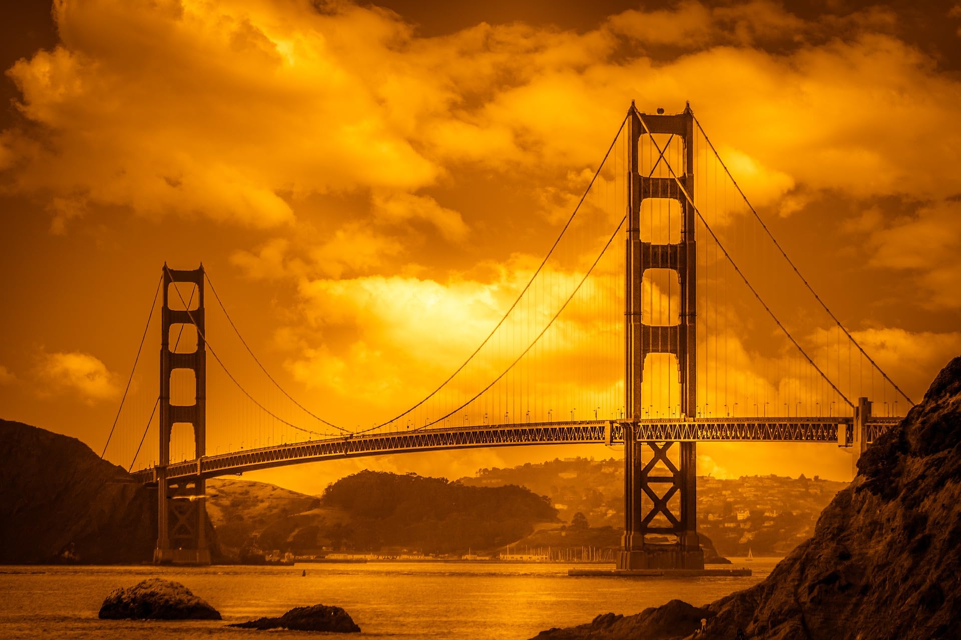 Jigsaw Puzzles For Adults 2000 Golden Gate Bridge San Francisco Bay 70x100CM — image 1