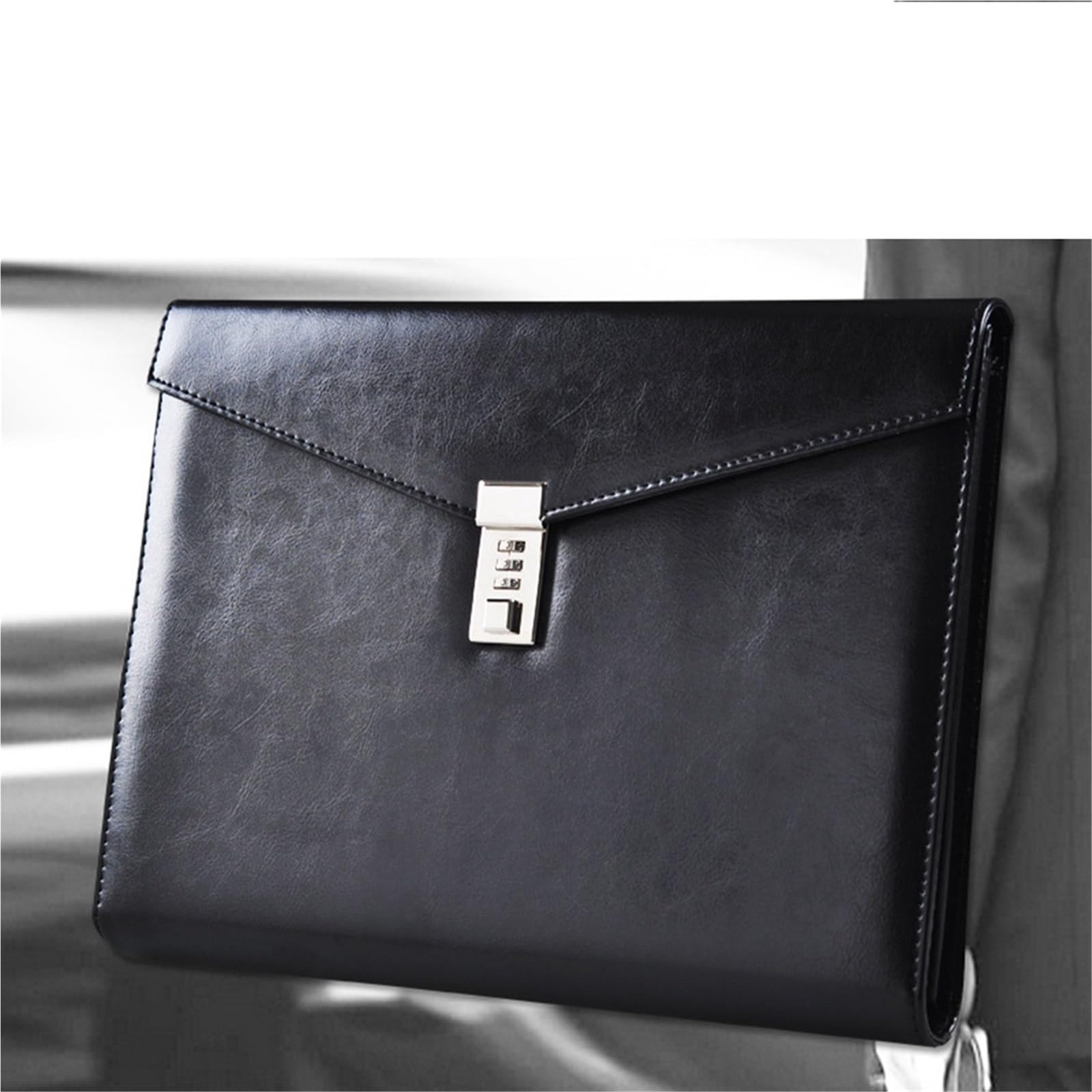 Porta Documenti Cartella portadocumenti A4 con serratura Padfolio Fichario Password Valigetta Organizzatore Armadio Direzionale Borsa da Ufficio in Pelle PU