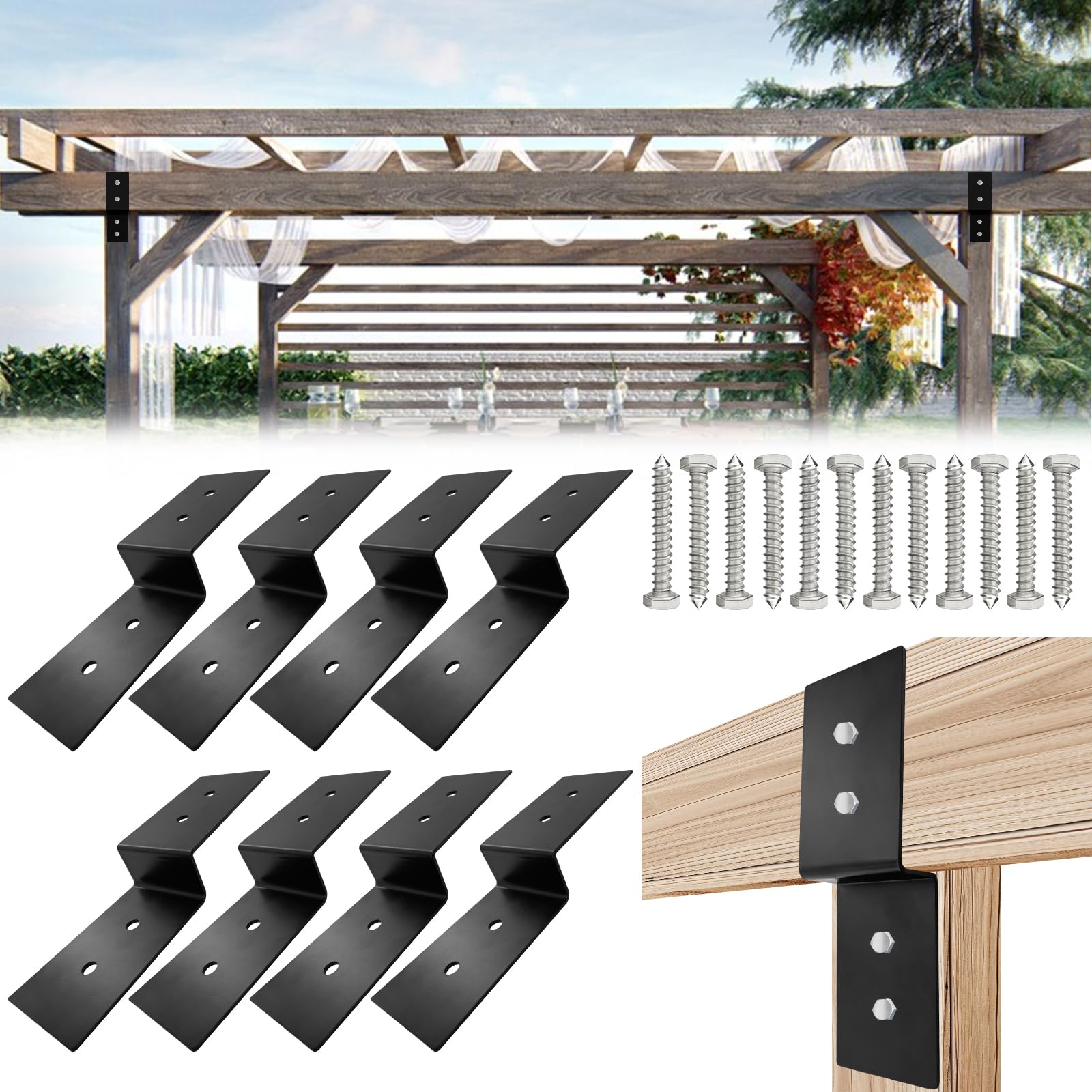 Amazon.com: VEVIVOOVY 10“ x 3” Heavy Duty Steel Z Bracket,Double