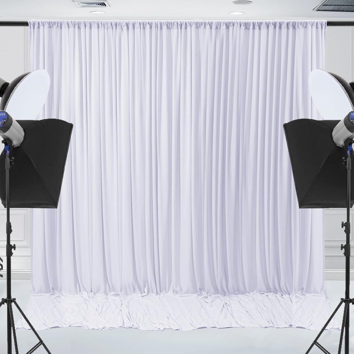 20ft x 12ft Wrinkle Free White Backdrop Curtain for Parties Soft Fabric Drapes Wedding Curtain Backdrop for Birthday Party Decorations Background for Photography
