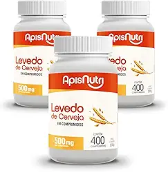 3x Levedo de Cerveja 500Mg 400 Comp Apsinutri