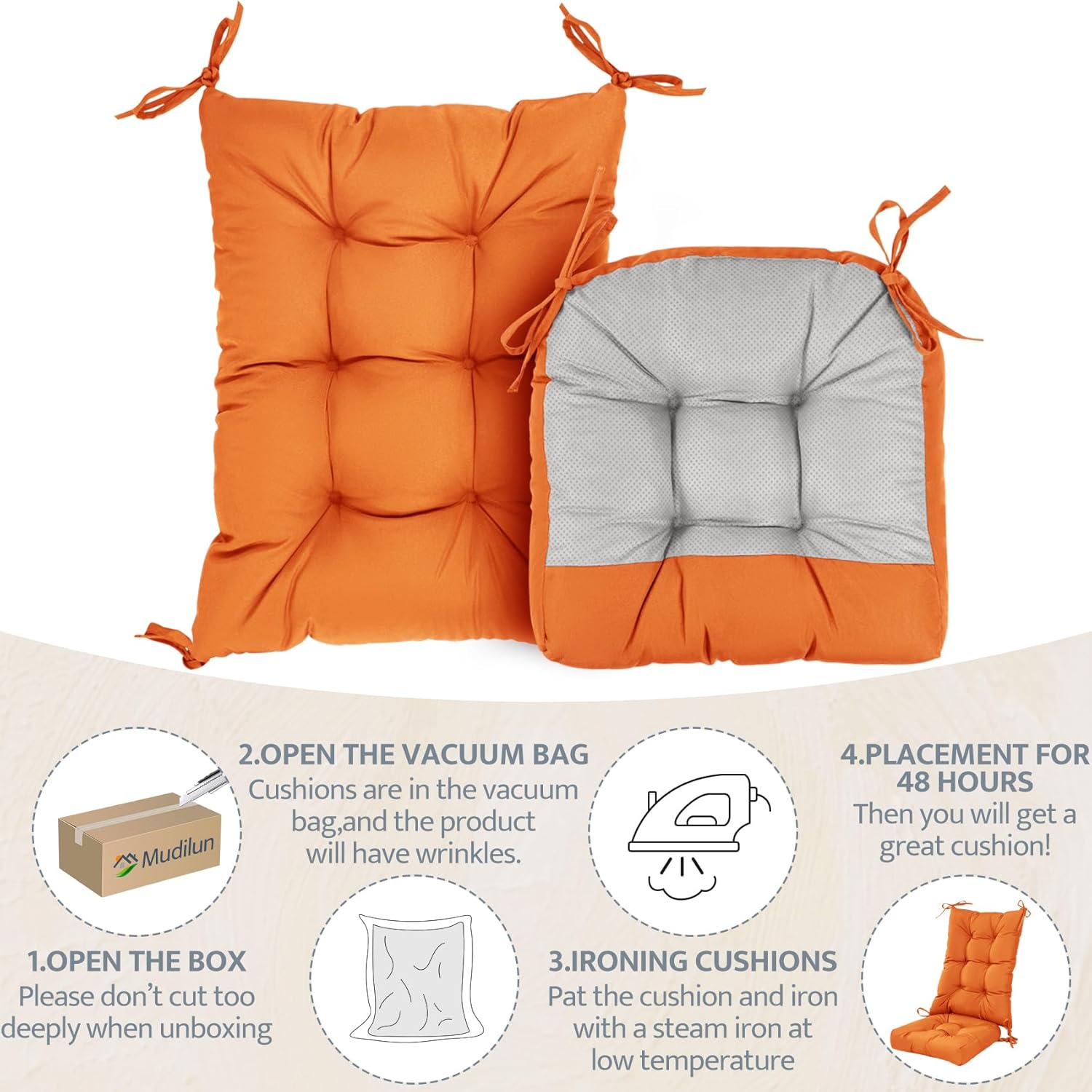 mudilun Rocking Chair Cushion Non-Slip Tufted Indoor/Outdoor Rocking Chair Cushions 80% Water Proof with Straps for Living Room Baby Room Garden High Back Rocking Chair Pads