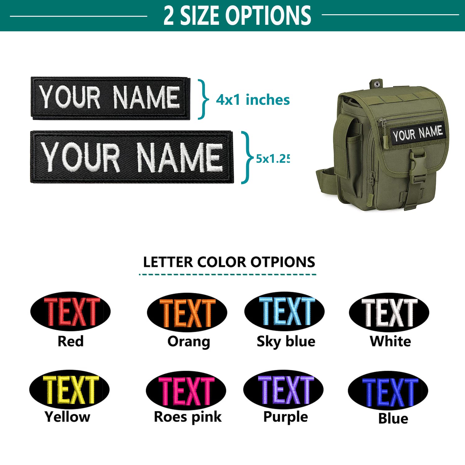 2 Patches Brodés Personnalisables – Nom, Logo – Thermocollant Ou à Coudre – Pour Veste, Sac, Tablier - 5
