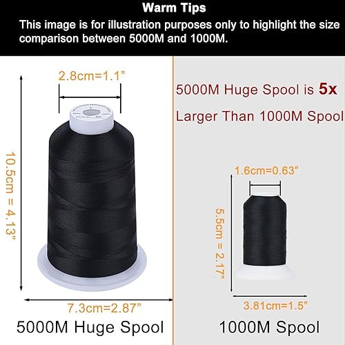 Miniatura 2 de Simthread Hilo de bordar 5500 yardas Sea Crest 542, 40wt 100% poliéster para Brother, Babylock, Janome, Singer, Pfaff, Husqvarna, Bernina Machine