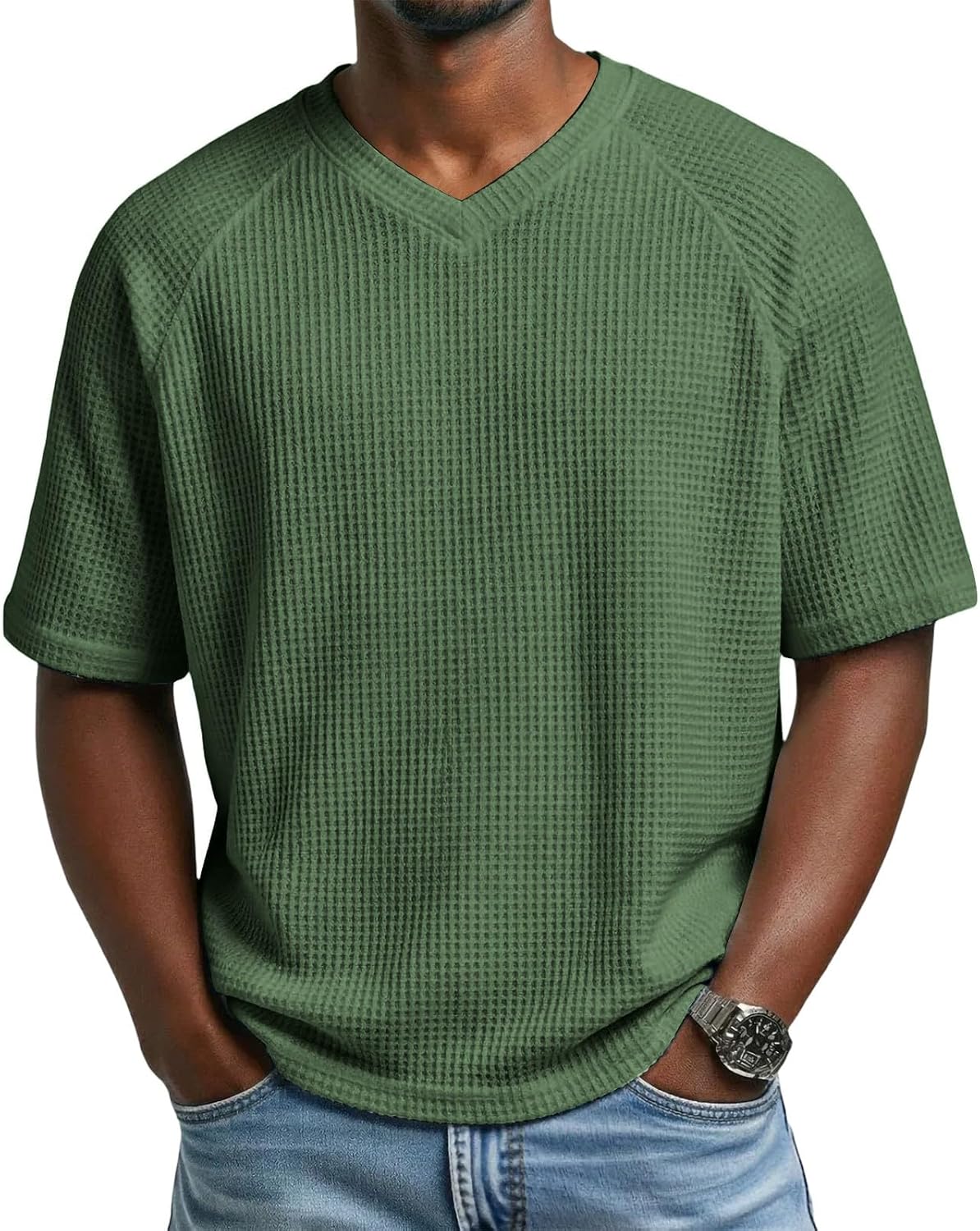 Men's Short Sleeve V-Neck Top Sports Casual Solid Summer Athletic Tee Shirt Lightweight Breathable Gym Running Shirts