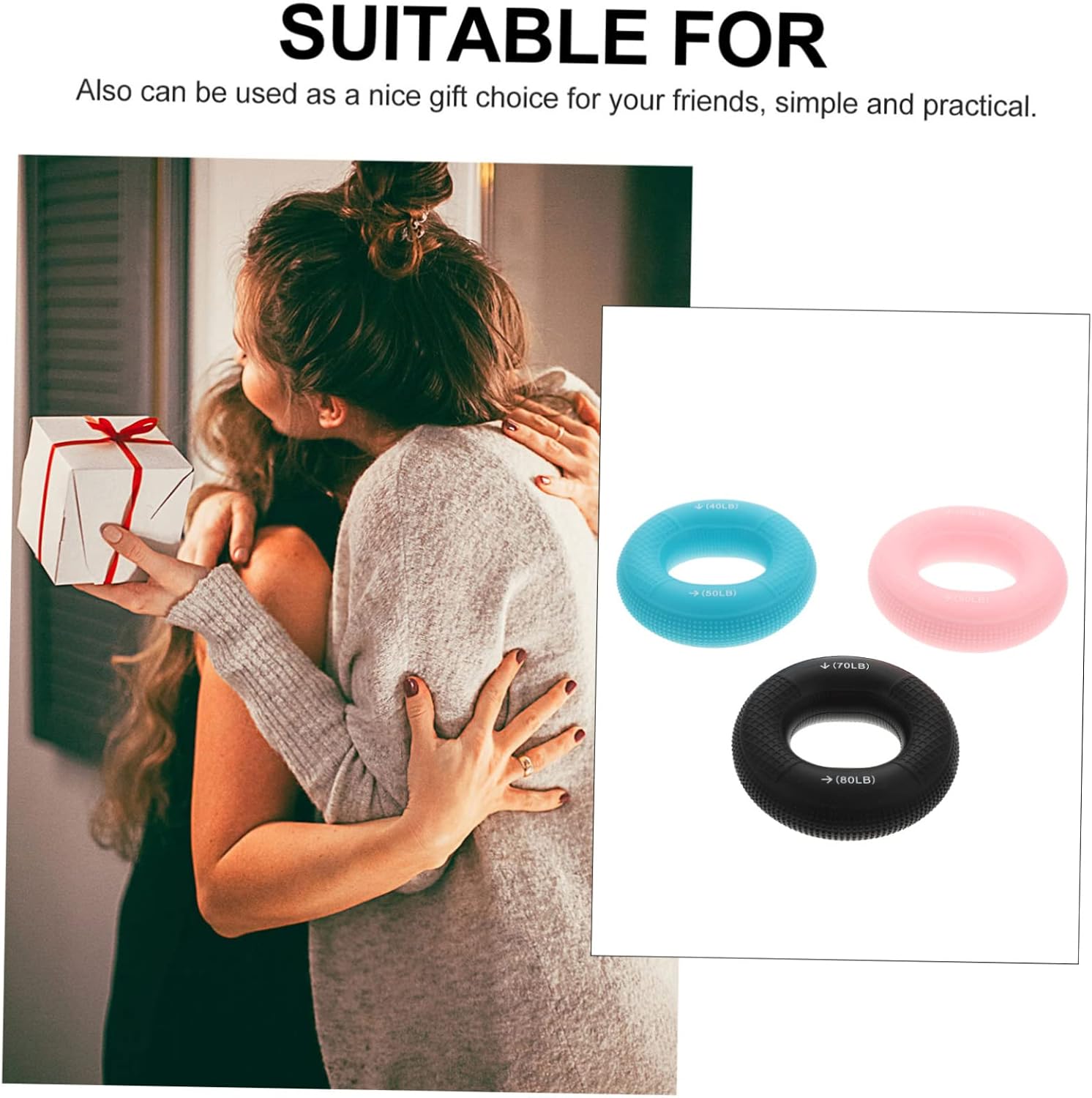 3pcs Hand Grip Ring Multi-functional Senior Forearm Exerciser for Strength Hand Training Tool Fitness
