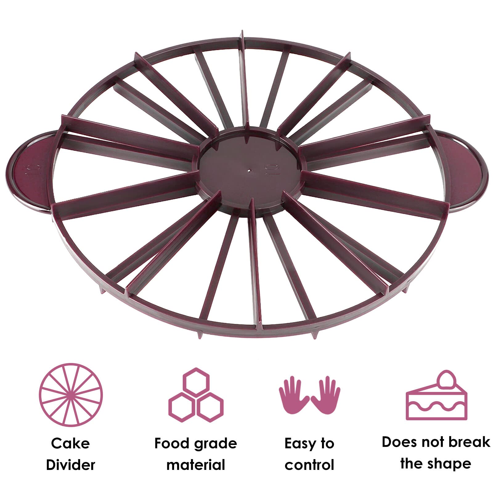 Marcatore Per Torte - Divisore In Plastica Alimentare Per Tagliare 10 O 12 Fette Perfette (26.1 Cm) - Foto 5